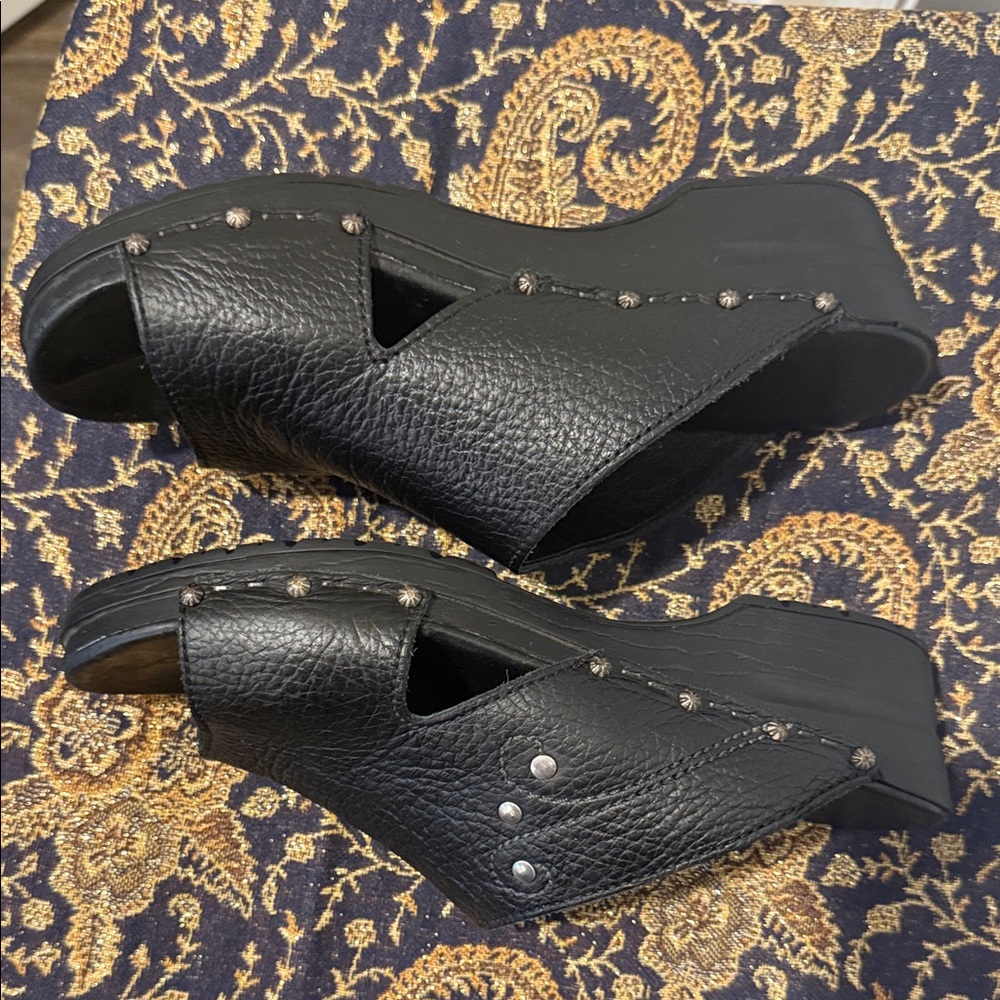Sanita Black Leather Clogs / Sandals / Slides, size 41, nearly new! - Picture 5 of 5